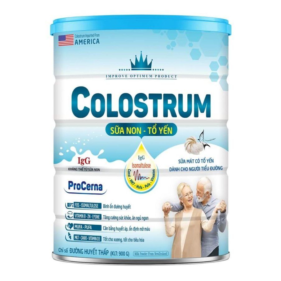 Thực phẩm bổ sung Colostrum ProCerna 900g - sữa mát có tổ yến cho người tiêu đường