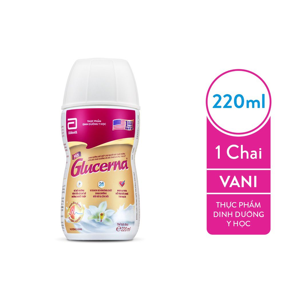 Thùng 24 chai sữa nước Glucerna 220ml Dành Cho Người Đái Tháo Đường Và Tiền Đái Tháo Đường