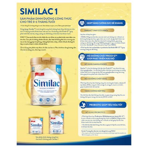  Sữa bột Similac 1 400g đột phá dinh dưỡng 5G cho trẻ từ 0-6 tháng tuổi miễn dịch khỏe nhanh trí tựa 