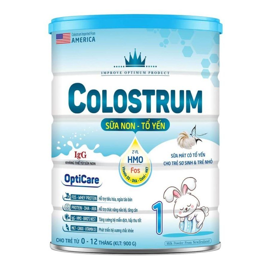 Sữa Bột Colostrum Opticare 1 cho trẻ từ 0 – 12 tháng tuổi lon 900g