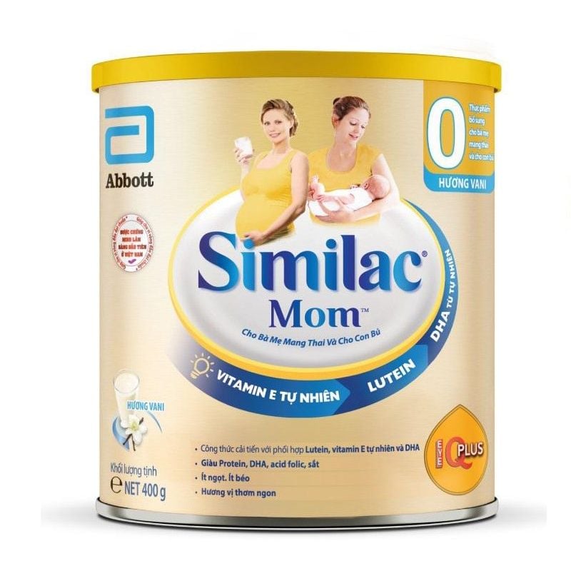 Sữa bột Similac Mom IQ 400G hương vani bổ sung dinh dưỡng cho bà mẹ mang thai và cho con bú