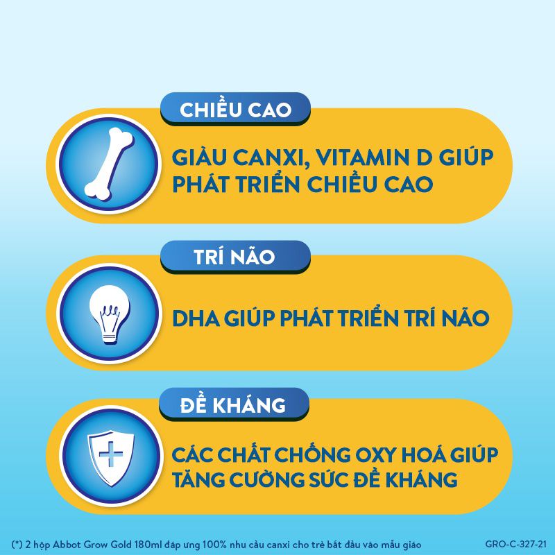 Lốc 4 hộp Sữa nước Abbott Grow Gold hương vani 180ML  (Từ 1 tuổi)