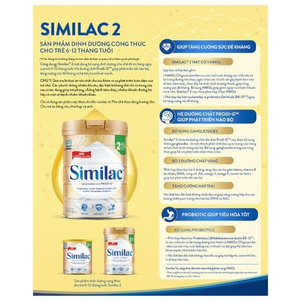  Sữa bột Similac 2 400g đột phá dinh dưỡng 5G cho trẻ từ 6-12 tháng tuổi miễn dịch khỏe nhanh trí tựa 