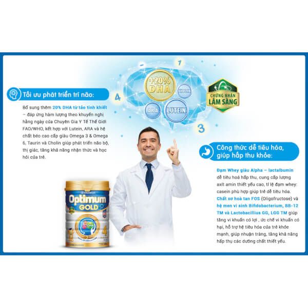 Sữa Vinamilk Optimum Gold 4, 850g, 2-6 tuổi