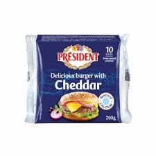 pho mai lat che bien vi cheddar president burger 200g