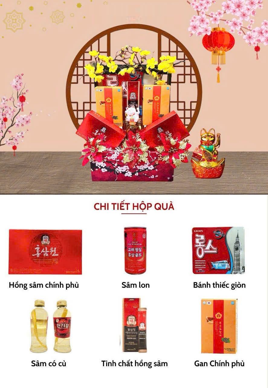 hop qua phu quy mau 11 san pham suc khoe han quoc