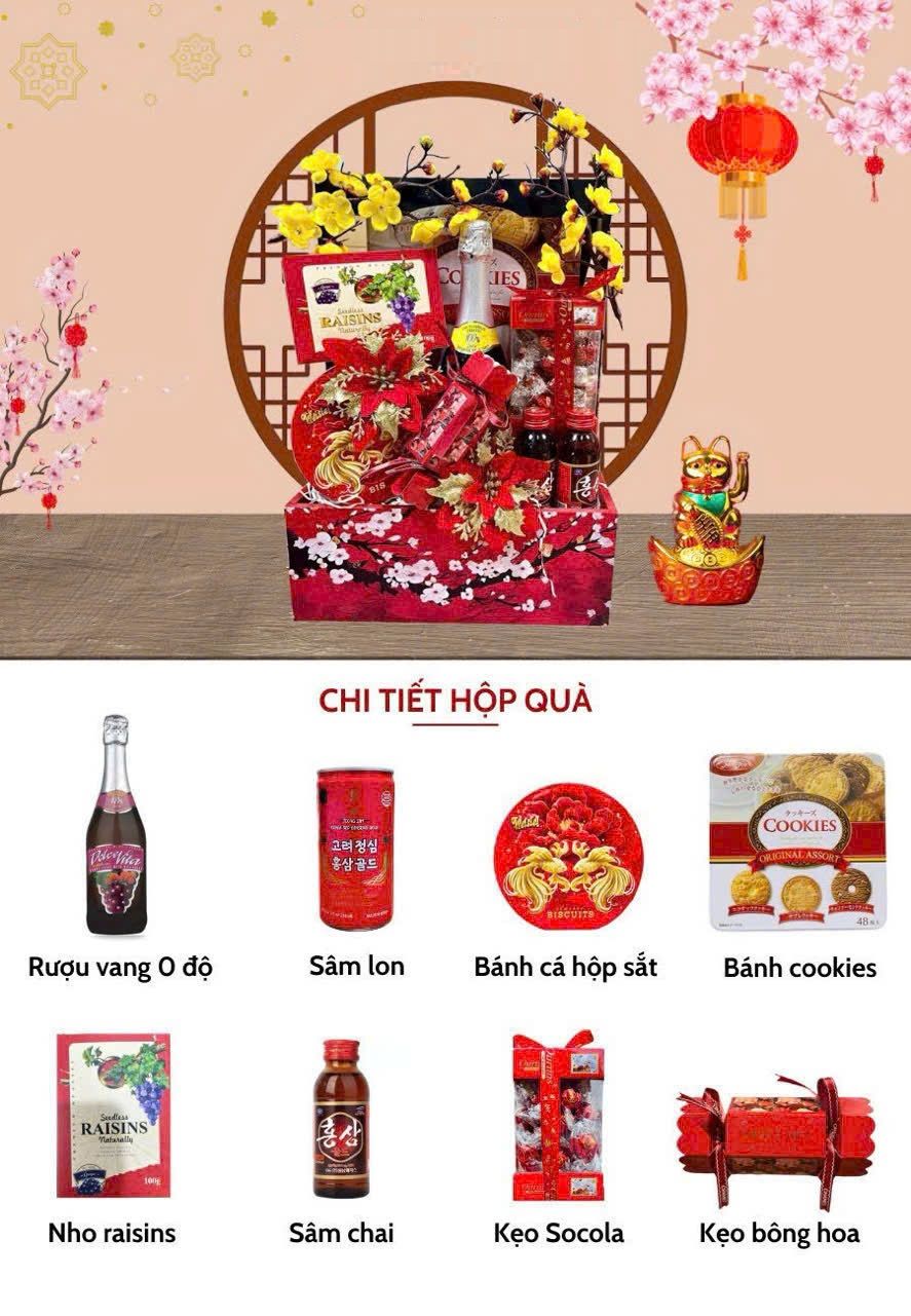 hop qua phu quy mau 7 san pham suc khoe han quoc