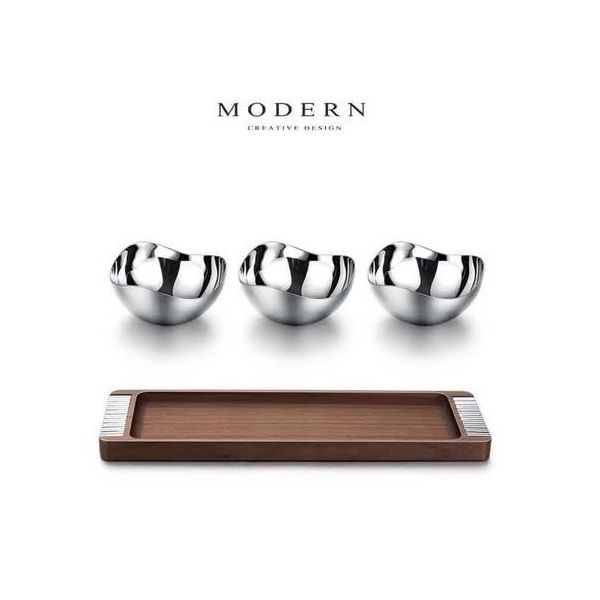 set 3 bat bay hat gia vi modern kem khay bang go oc cho sang trong