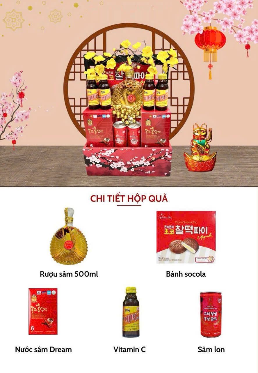 hop qua tai loc mau 3 san pham suc khoe han quoc
