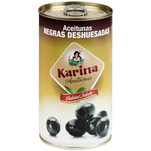 qua oliu den tach hat karina 350g pitted black olives 350g