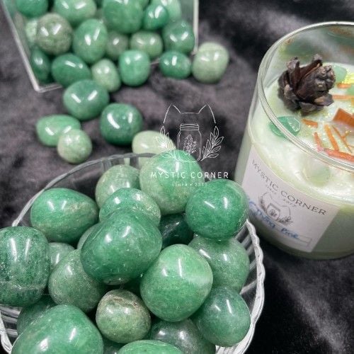  Tumbled Green Strawberry (gr) Viên đá Thạch anh Dâu Xanh 