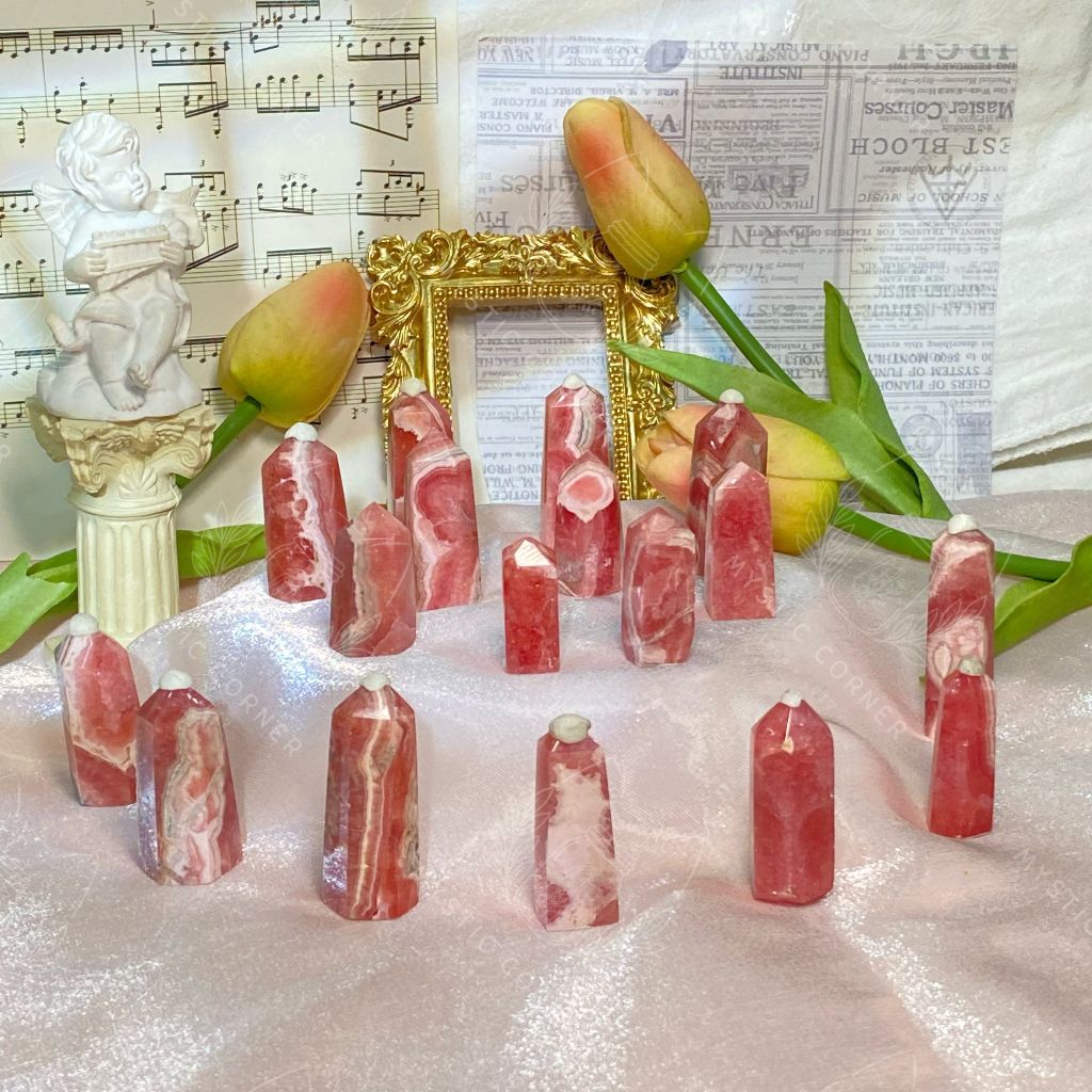  [HIGH QUALITY] Đá Đào Hoa Rhodochrosite, đá mang năng lượng yêu thương, tình yêu, chữa lành, đá phong thuỷ, reiki 
