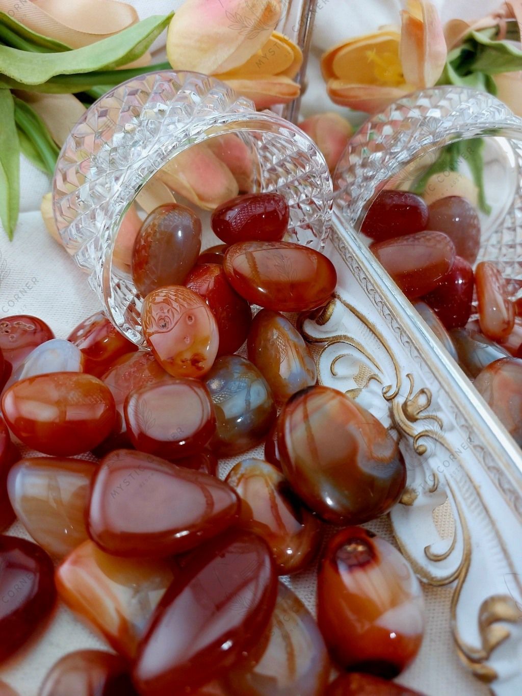  Tumbled viên đá thanh tẩy Carnelian mã não đỏ tự nhiên thúc đẩy năng lượng sống, sự mạnh mẽ và quyết liệt của bản thân 
