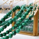  Vòng chuỗi hạt đơn và quấn 3 vòng tay đá Malachite (Đá Lông Công) size 6li - 10li 