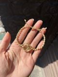  Macrame Citrine tumbled thạch anh vàng, vòng tay hỗ trợ hạnh phúc, tự tin, thịnh vượng, học tập 