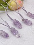  Dây chuyền Macrame Thạch anh Tím Vera Cruz Amethyst in Mexico, vòng cổ đá năng lượng hỗ trợ trực giác, tinh thần 
