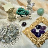 Set đá may mắn cho Nhân Mã, đá thạch anh, đá thanh tẩy bài Tarot, đá phong thuỷ 