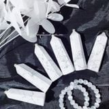  Trụ đá thanh tẩy Howlite trắng (đá Bạch Tùng) 