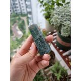  Trụ đá thanh tẩy Moss Agate (mã não rêu), trụ đá phong thủy dùng trong Tarot, Reiki, thiền định 