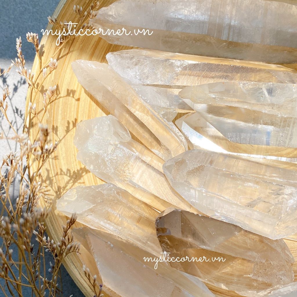  Tinh thể đá thạch anh trắng (Clear Quartz) dùng trong Reiki, đá thanh tẩy, phong thủy 