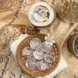  Cầu đá thạch anh Trắng cầu vồng (Rainbow Clear Quartz) kèm đế làm Grid, thanh tẩy trong Tarot, Reiki, phong thủy 