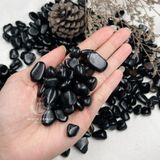  Vụn đá Black Obsidian (đá thuỷ tinh núi lửa), đá thạch anh, đá thanh tẩy bài Tarot, đá phong thuỷ 