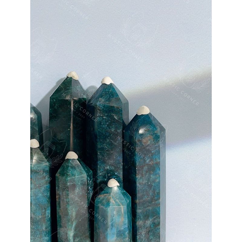  Trụ đá Blue Apatite hỗ trợ luân xa 5, trụ đá thanh tẩy, đá phong thuỷ, đá năng lượng 
