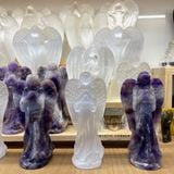  Tượng đá thạch anh thiên thần Angel, đá phong thủy, đá thanh tẩy không gian, Reiki, thiền định 