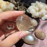  Viên đá thạch anh tóc (rutilated quartz tumbled), đá phong thuỷ, tài lộc 