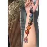  Móc treo đá thạch anh 7 luân xa, dùng trong đá thanh tẩy bài Tarot, Reiki, Phong Thuỷ 