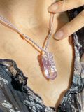  Dây chuyền Macrame Thạch anh Tím Vera Cruz Amethyst in Mexico, vòng cổ đá năng lượng hỗ trợ trực giác, tinh thần 