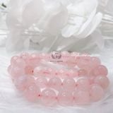  Vòng tay đá phong thuỷ thạch anh Hồng tự nhiên size 8li - 10li 