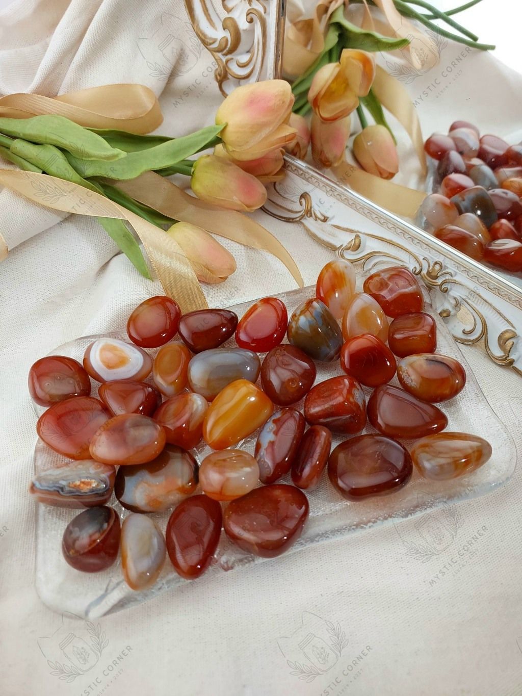  Tumbled viên đá thanh tẩy Carnelian mã não đỏ tự nhiên thúc đẩy năng lượng sống, sự mạnh mẽ và quyết liệt của bản thân 