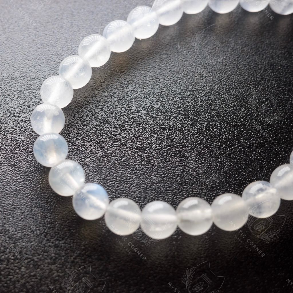  [HIGH QUALITY] Vòng hạt/Chuỗi vòng Moonstone (đá mặt trăng) hỗ trợ sức mạnh tinh thần, trực giác, vòng tay đá phong thuỷ 