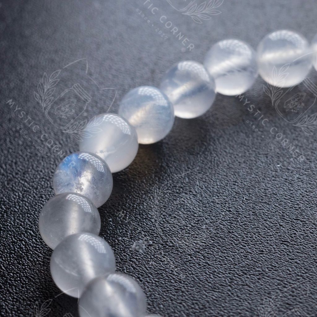  [HIGH QUALITY] Vòng hạt/Chuỗi vòng Moonstone (đá mặt trăng) hỗ trợ sức mạnh tinh thần, trực giác, vòng tay đá phong thuỷ 