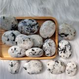  Viên đá Mặt trăng (Rainbow Moonstone Palm) tự nhiên, đá thanh tẩy trong Tarot, Reiki, thiền định, phong thủy 