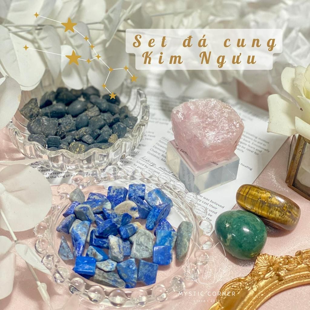  Set đá may mắn cho Kim Ngưu, đá thạch anh, đá thanh tẩy Tarot, đá phong thuỷ 