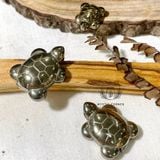  Tượng Rùa Pyrite (đá vàng găm) may mắn tài lộc, phong thủy, dùng bỏ ví, làm mặt dây, móc khóa 