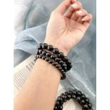  Vòng đeo tay đá Shungite hỗ trợ ngăn sóng điện từ, sóng điện thoại 5G. Vòng đá phong thủy, đá năng lượng 