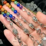  Con lắc cảm xạ đá Lapis Lazuli dây 7 luân xa charm Buddha, Om 