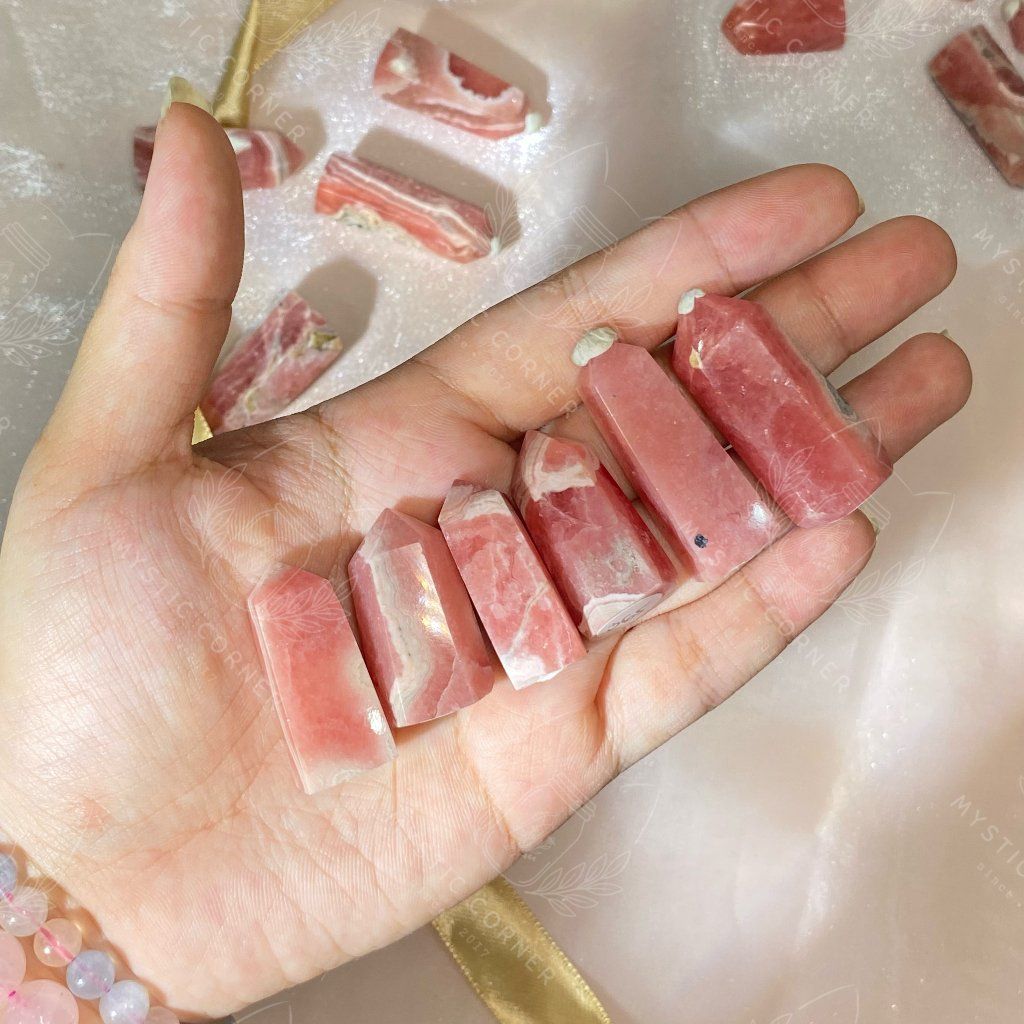  [HIGH QUALITY] Đá Đào Hoa Rhodochrosite, đá mang năng lượng yêu thương, tình yêu, chữa lành, đá phong thuỷ, reiki 