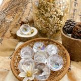  Cầu đá thạch anh Trắng cầu vồng (Rainbow Clear Quartz) kèm đế làm Grid, thanh tẩy trong Tarot, Reiki, phong thủy 
