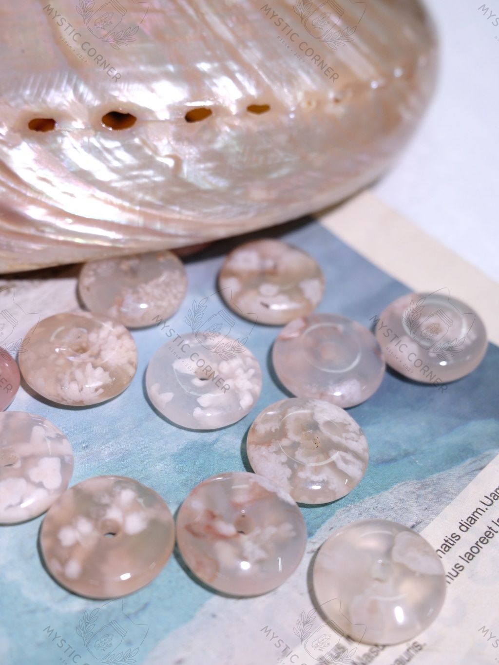  [CHẤT ĐẸP] Đồng điếu Mã Não Hoa Anh Đào (Blossom Agate) 10li 