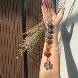  Móc treo đá thạch anh 7 luân xa, dùng trong đá thanh tẩy bài Tarot, Reiki, Phong Thuỷ 