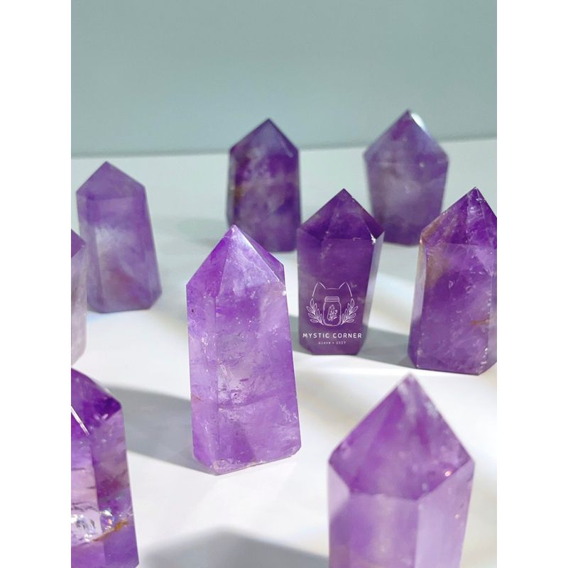  [High quality] Trụ đá thạch anh Tím hỗ trợ trực giác, luân xa 6, bảo vệ tâm linh, đá phong thuỷ, đá thanh tẩy, reiki 