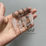  Con lắc cảm xạ đá thạch anh Trắng, dùng trong Tarot, cảm xạ học, Reiki, phong thủy, đo năng lượng, chỉ số bovis 