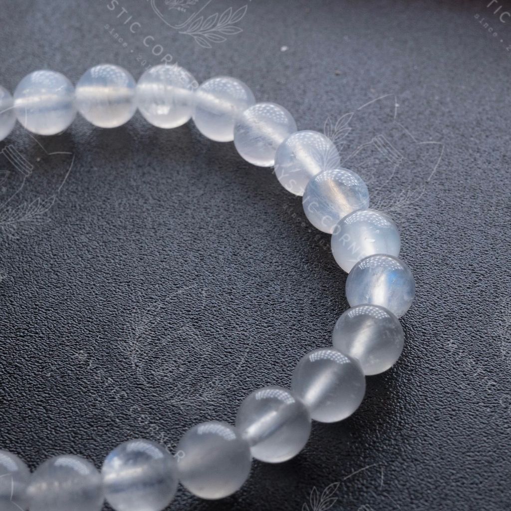  [HIGH QUALITY] Vòng hạt/Chuỗi vòng Moonstone (đá mặt trăng) hỗ trợ sức mạnh tinh thần, trực giác, vòng tay đá phong thuỷ 