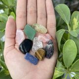 Túi 9 viên đá thach anh, đá thanh tẩy bài Tarot, đá phong thuỷ hỗ trợ may mắn, quà tặng 