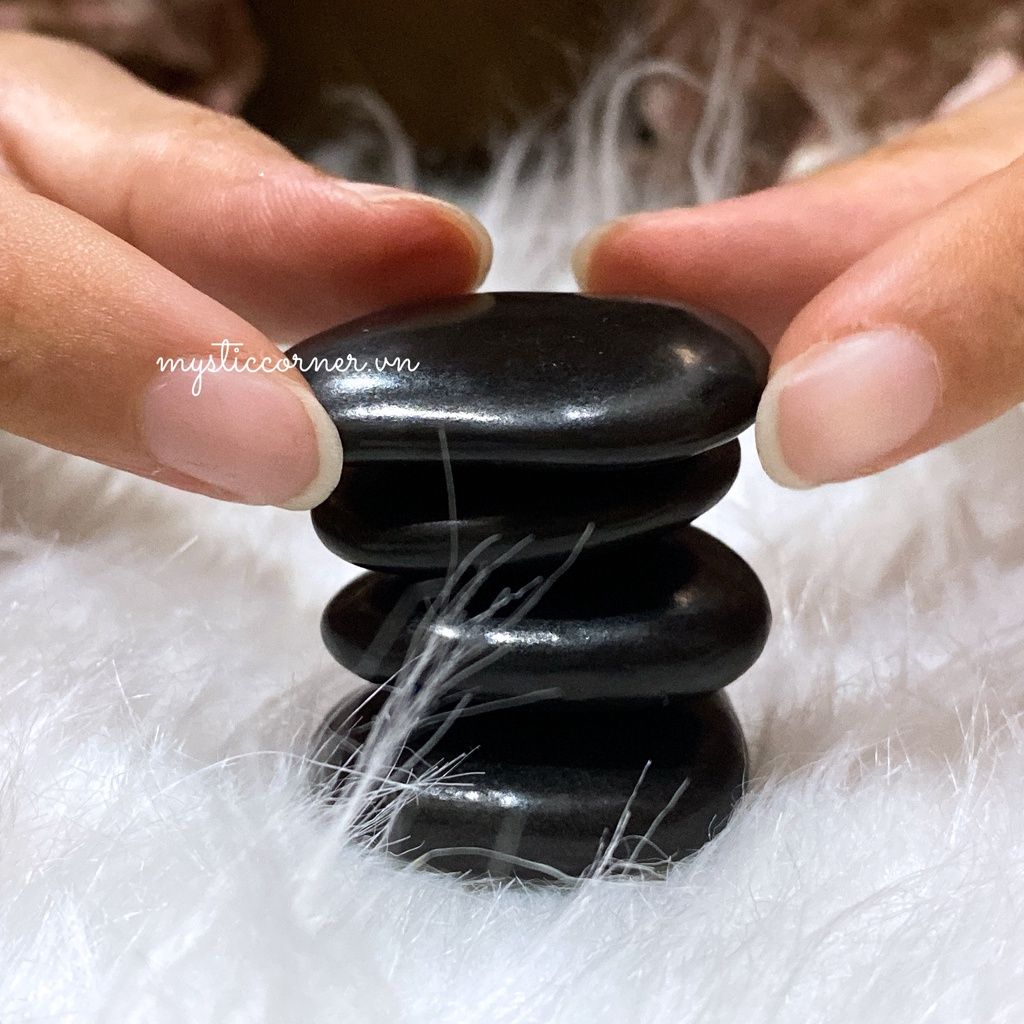  Tumbled đá Shungite bảo vệ, đá năng lượng, đá thanh tẩy, đá phong thủy trong Tarot, Reiki 