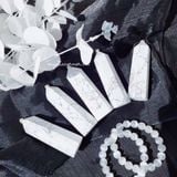  Trụ đá thanh tẩy Howlite trắng (đá Bạch Tùng) 